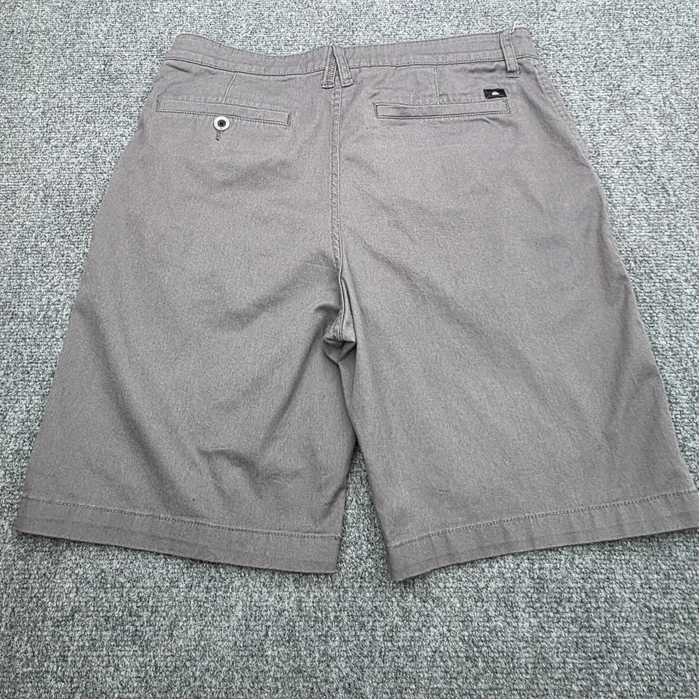 Quiksilver Mens Chino Shorts‎ Sz 34 Regular Gray Casual Flat Front Twill Stretch